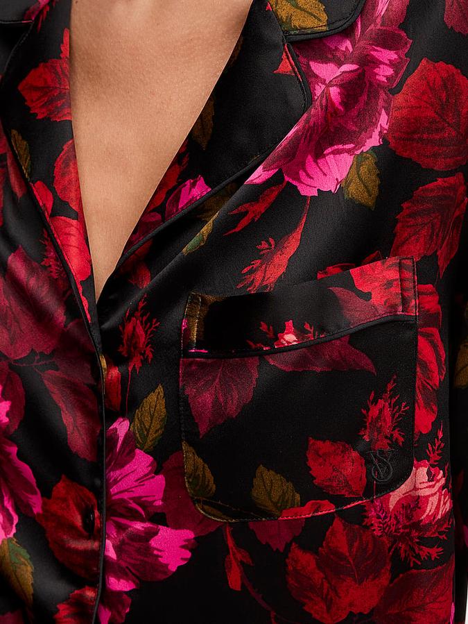 Glazed Satin Long Pajama Set