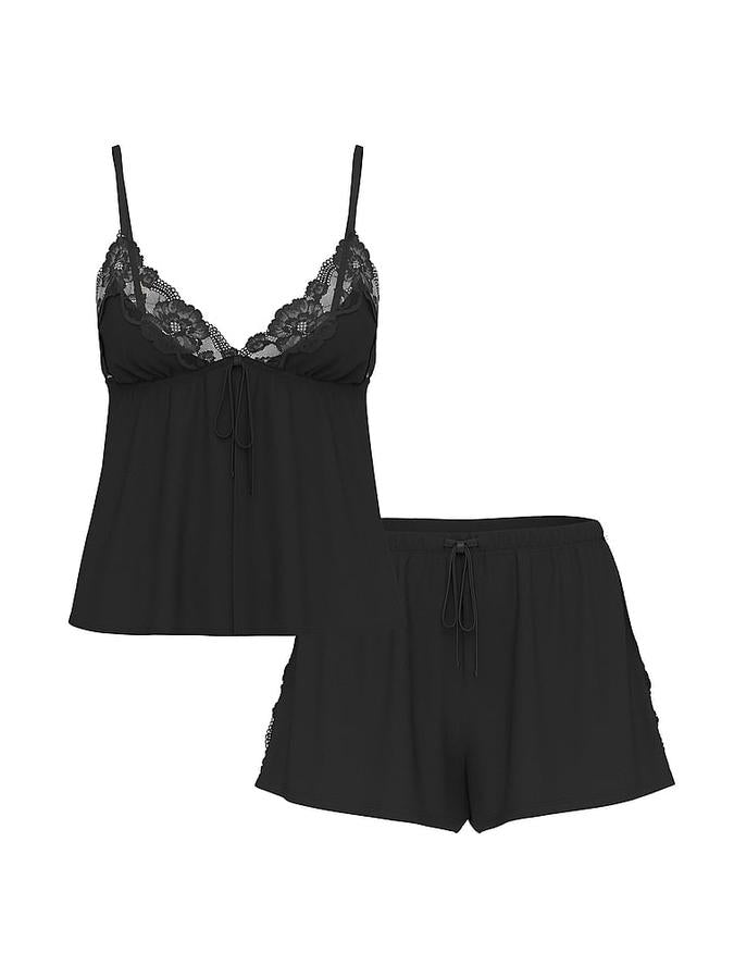 Modal Soft Lacy Trim Flyaway Cami Set