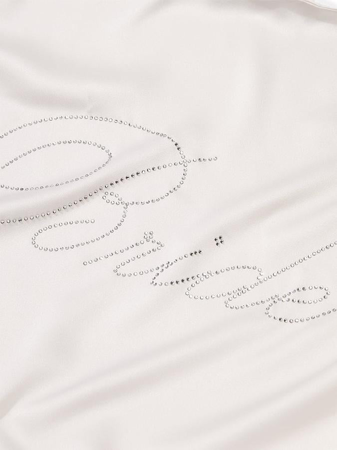 White Bride Embellished Satin Short Robe