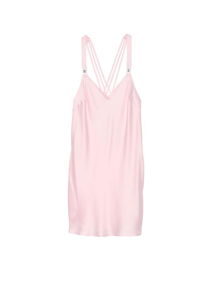 Scattered Shine Strap Satin Strappy-Back Slip
