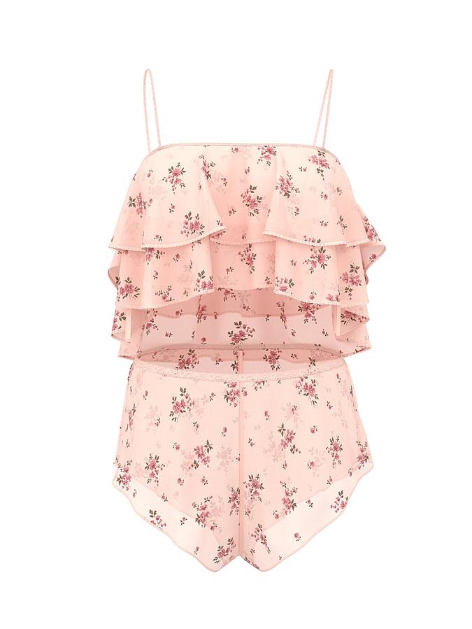 Sheer Chiffon Flutter Cami Set