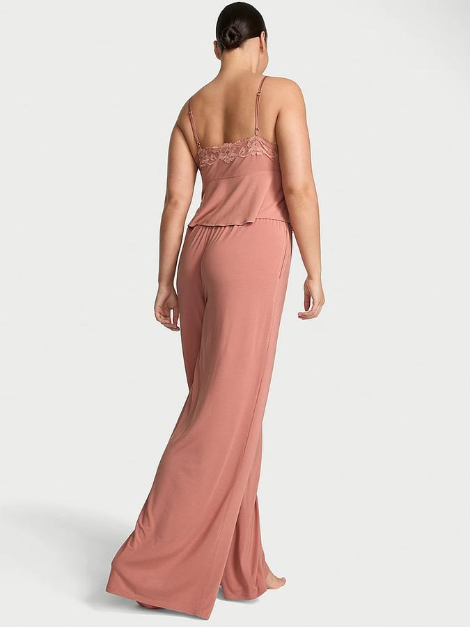 Modal Soft Lace-Trim Cami & amp; Wide-Leg Pant Set