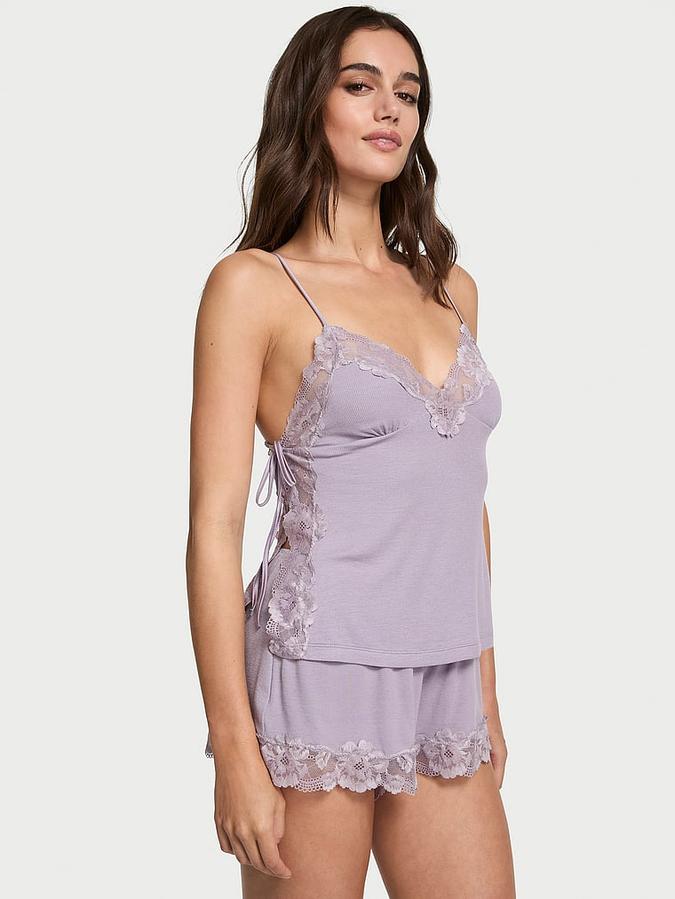 Ribbed Modal & Lace Cami Set