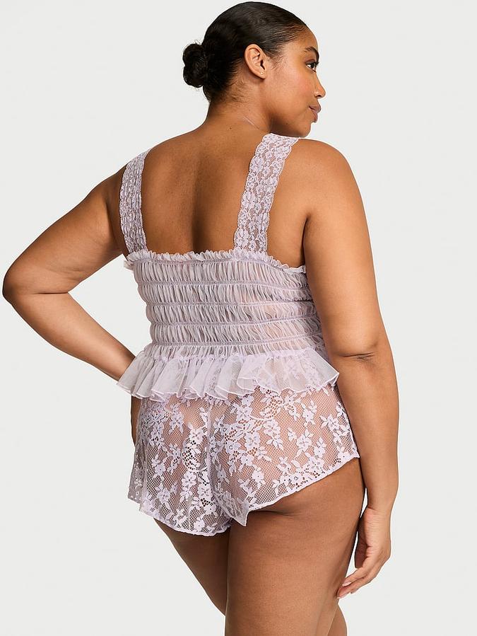 Dreamy Lace Sheer Cami & Flutter Short Set